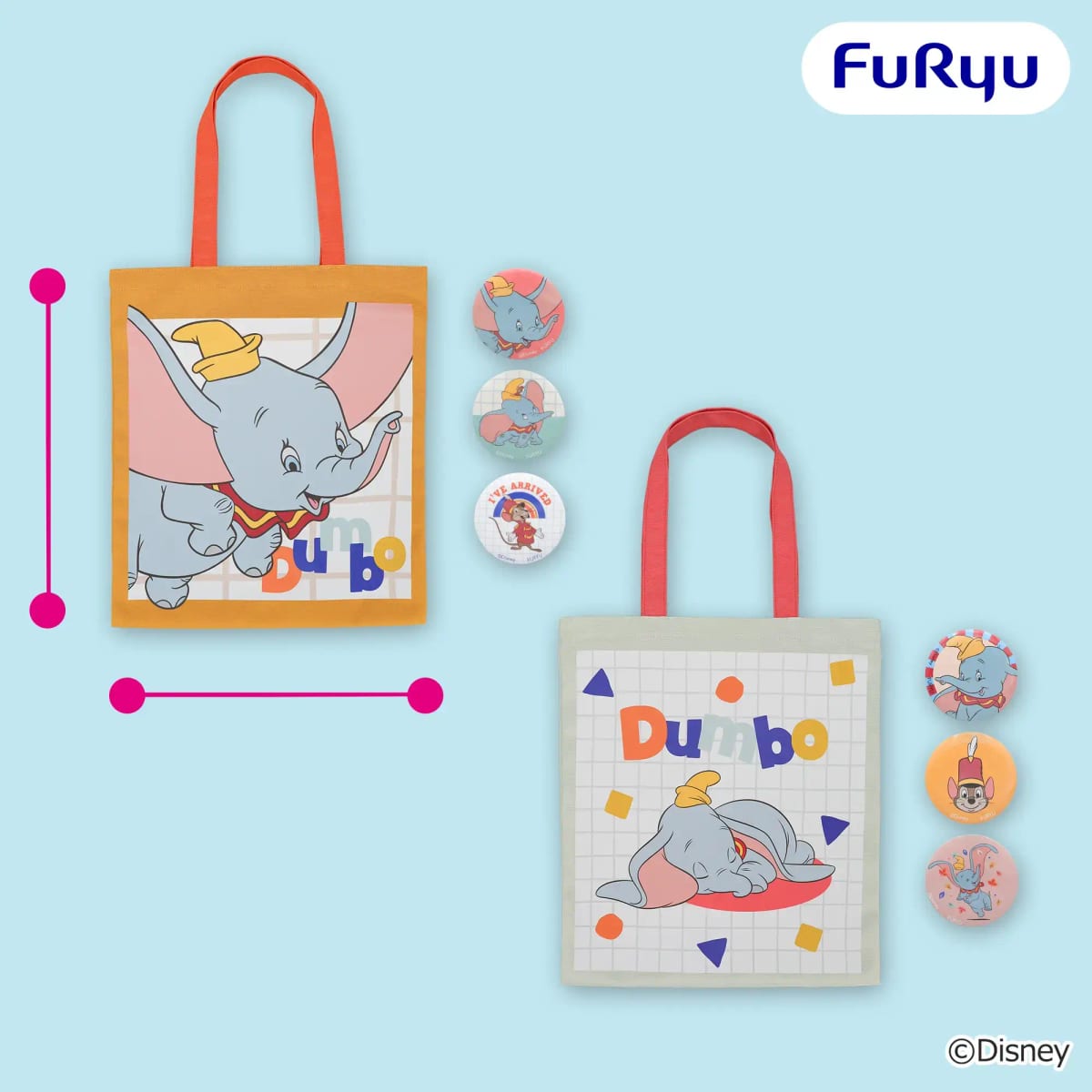 ダンボ 缶バッジ付きトートバッグ~Disney Collection~
