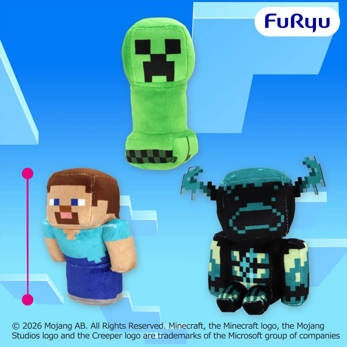マインクラフト ポーズぬいぐるみ:スティーブ:クリーパー:ウォーデン