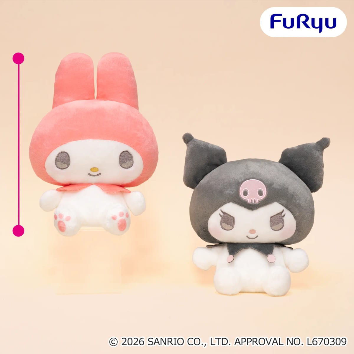 マイメロディ・クロミ きゅるりんBIGぬいぐるみ~赤ずきん&黒ずきん~