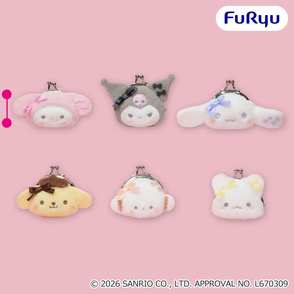 サンリオキャラクターズ ミルキーボア カラフルリボンフェイスがま口ポーチ
