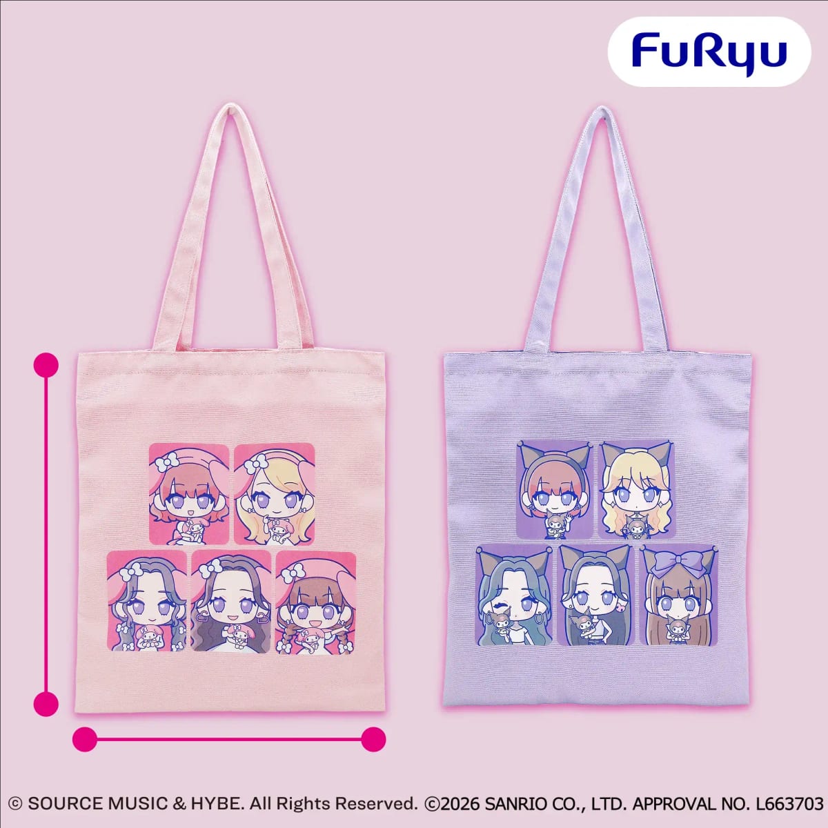 LE SSERAFIM × MY MELODY&KUROMI トートバッグ